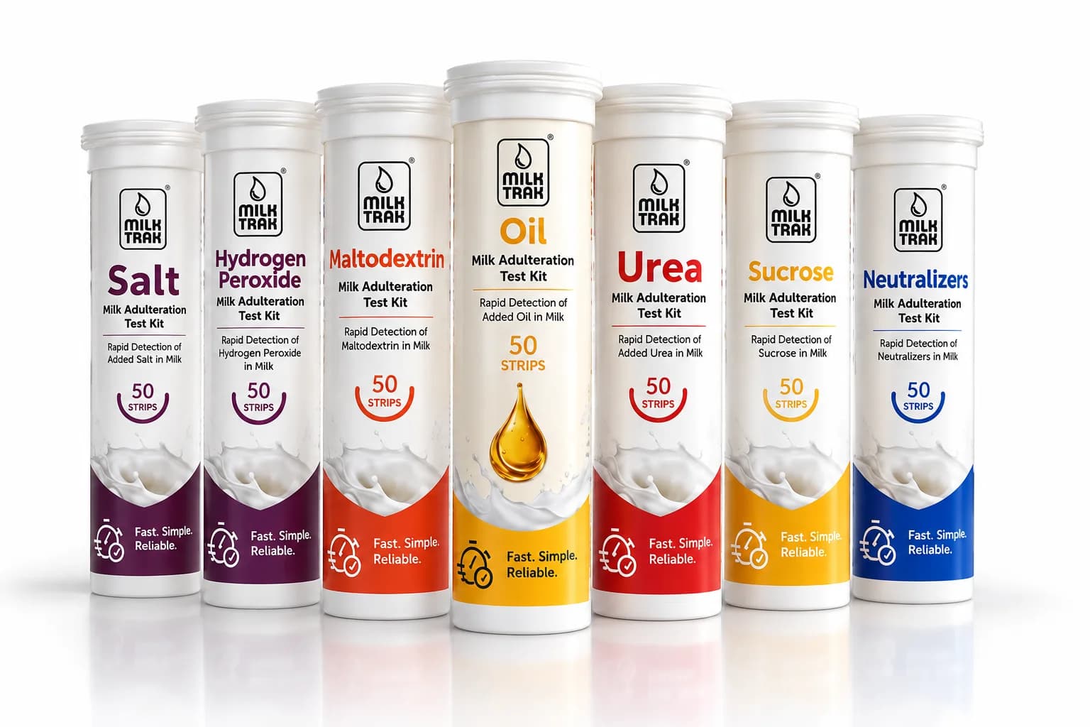A selection of MilkTrak single-parameter milk test strips